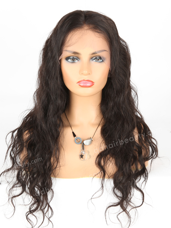 In Stock Indian Remy Hair 22" Natural Wave Natural Color Lace Front Wig SLF-01276